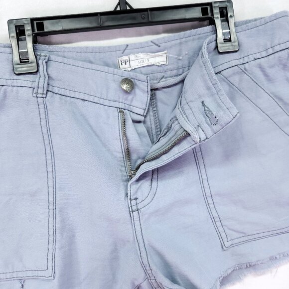 Free People Chino Shorts Womens Size 8 Cotton Gray Raw Fray Hem - Picture 9 of 12